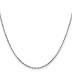 14K White Gold 1.8mm Diamond-Cut Round Open Link Cable with Lobster Clasp Chain