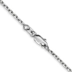 14K White Gold 1.8mm Diamond-Cut Round Open Link Cable with Lobster Clasp Chain