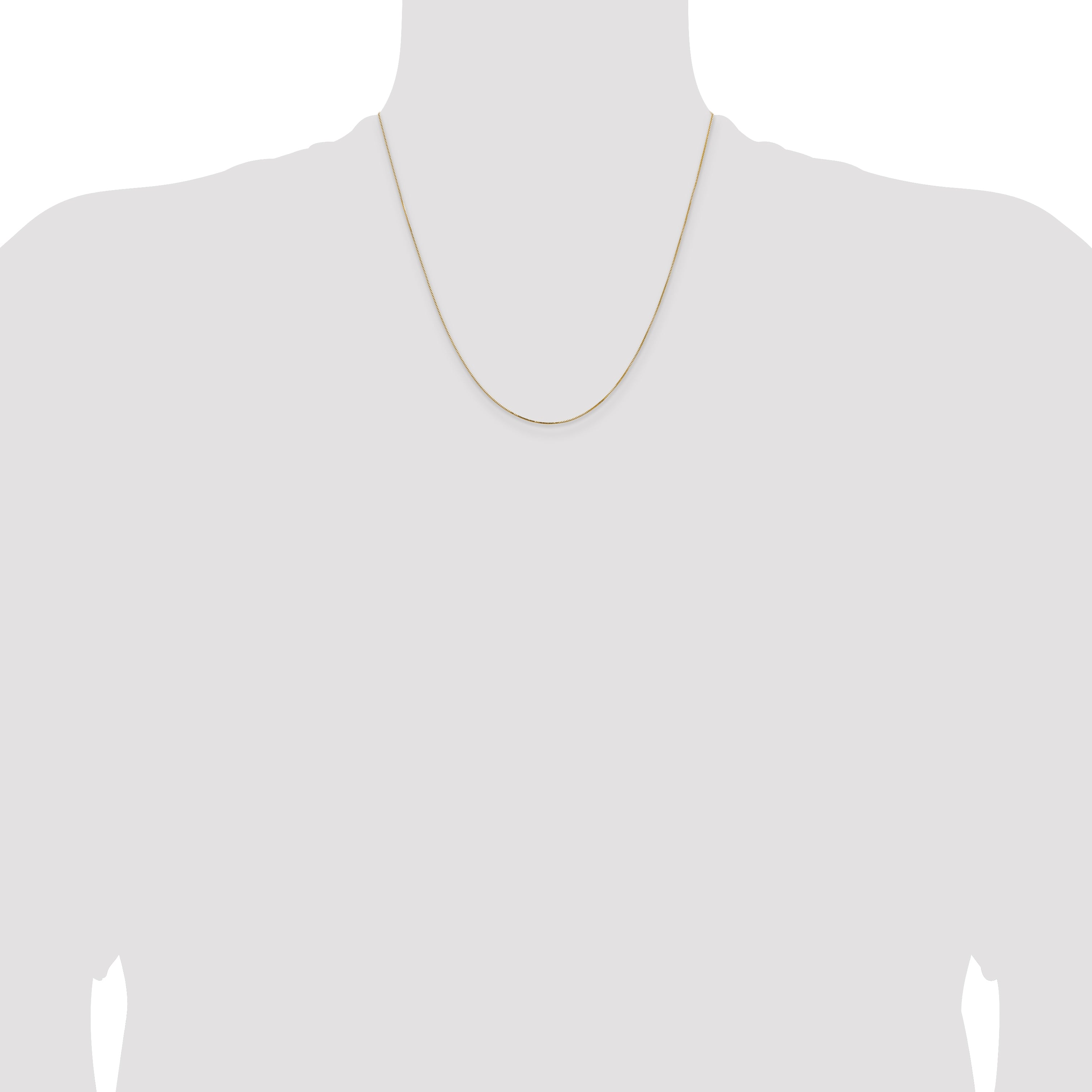 14K 20 inch .5mm Box with Lobster Clasp Chain