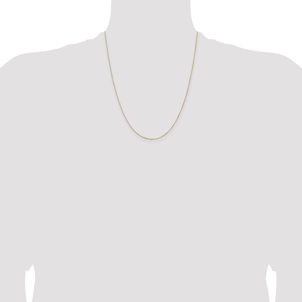 14K 22 inch .5mm Box with Lobster Clasp Chain