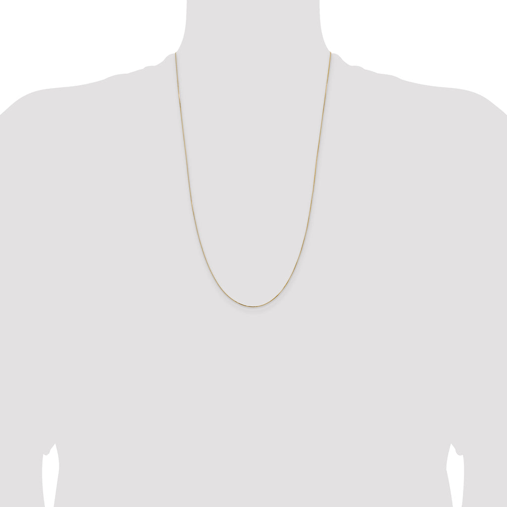 14K 26 inch .5mm Box with Lobster Clasp Chain
