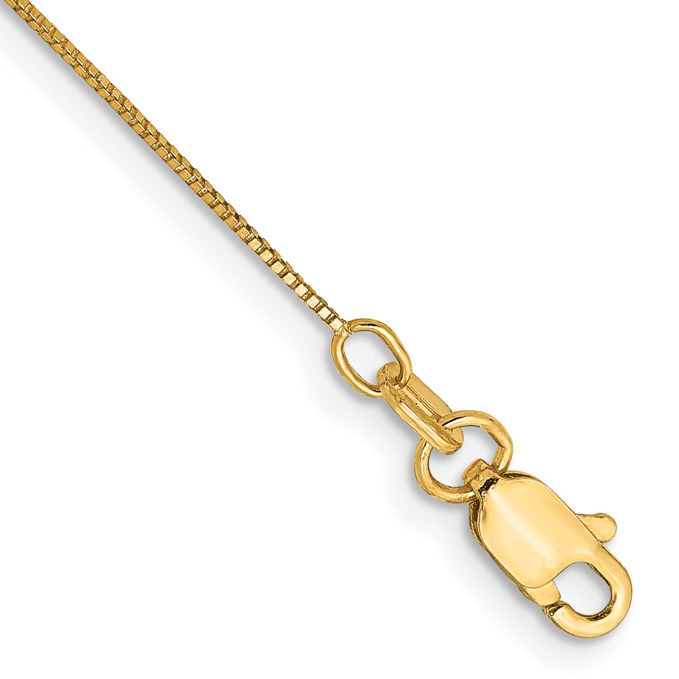 14K 10 inch .5mm Box with Lobster Clasp Anklet Main image