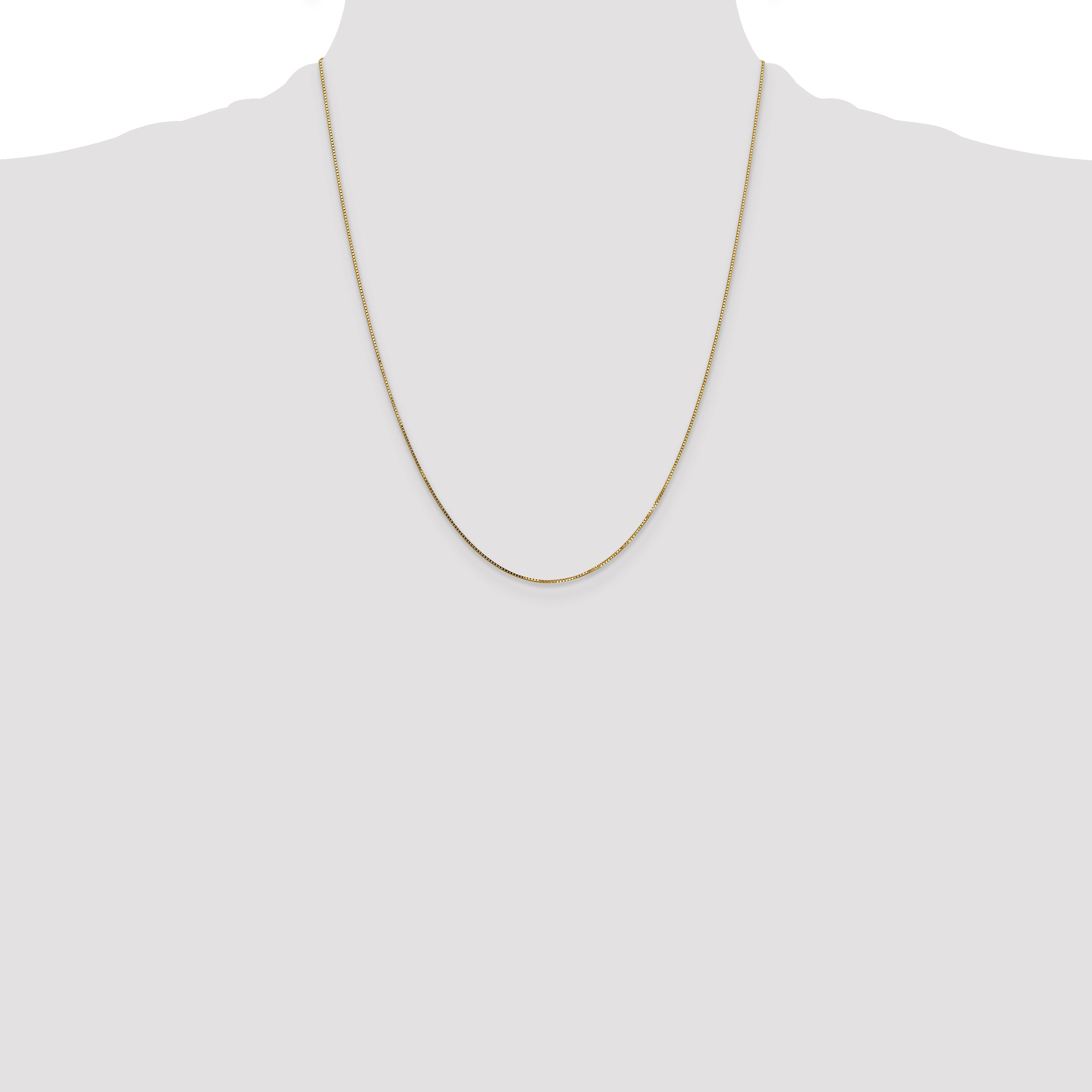 14K 22 inch .7mm Box with Spring Ring Clasp Chain