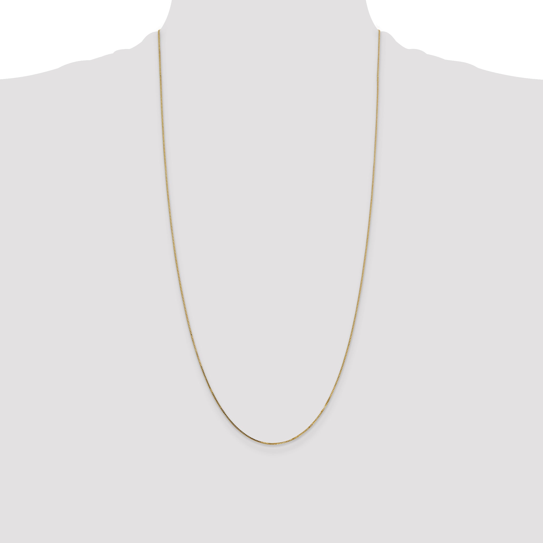 14K 28 inch .7mm Box with Spring Ring Clasp Chain