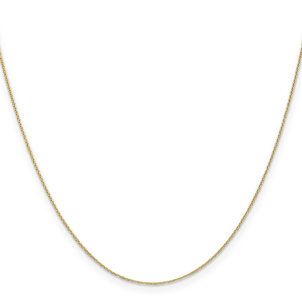 14K .65mm Diamond-Cut Round Open Link Cable with Lobster Clasp Chain