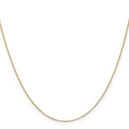 14K .65mm Diamond-Cut Round Open Link Cable with Lobster Clasp Chain