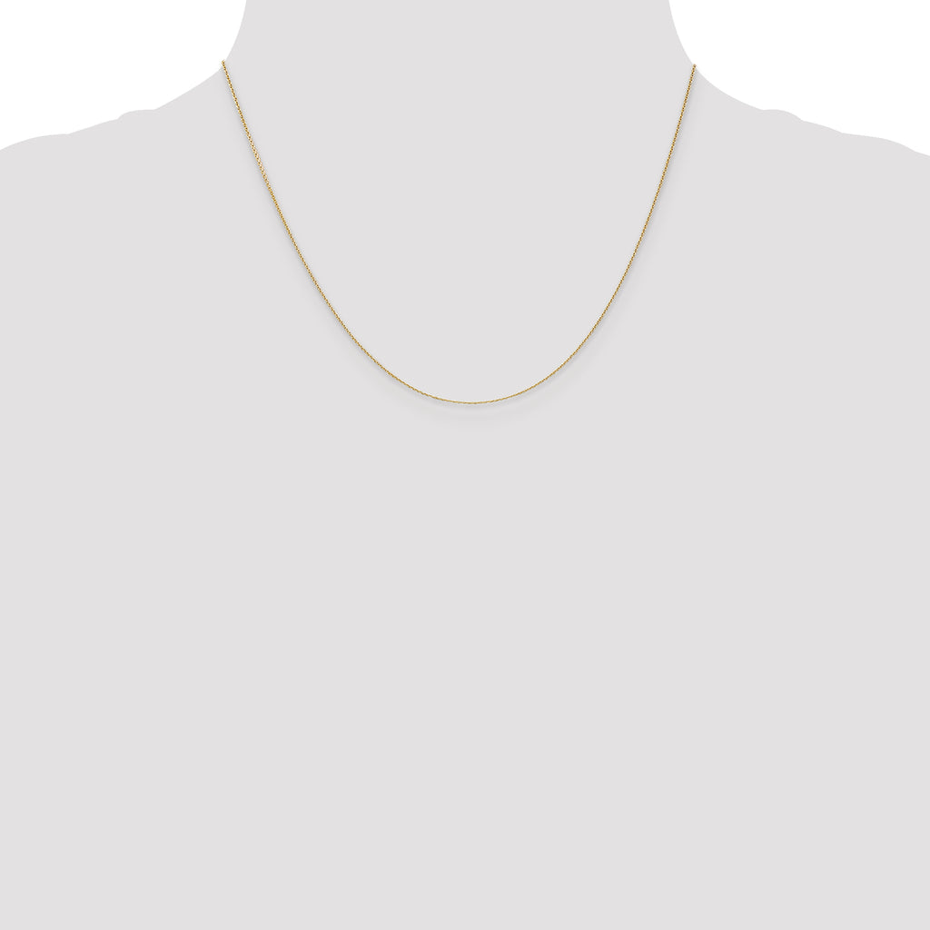 14K .65mm Diamond-Cut Round Open Link Cable with Lobster Clasp Chain
