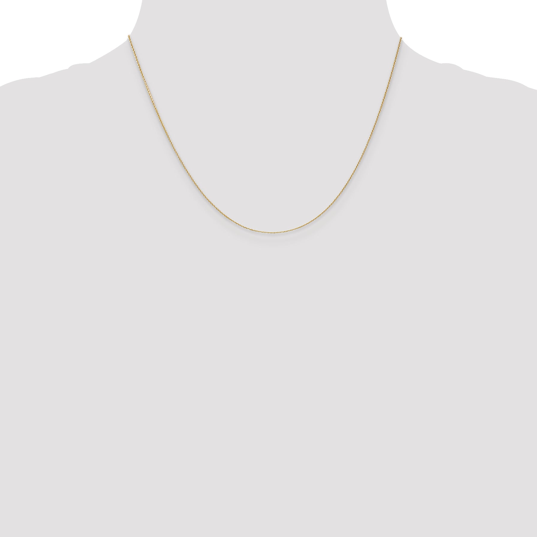 14K .65mm Diamond-Cut Round Open Link Cable with Lobster Clasp Chain