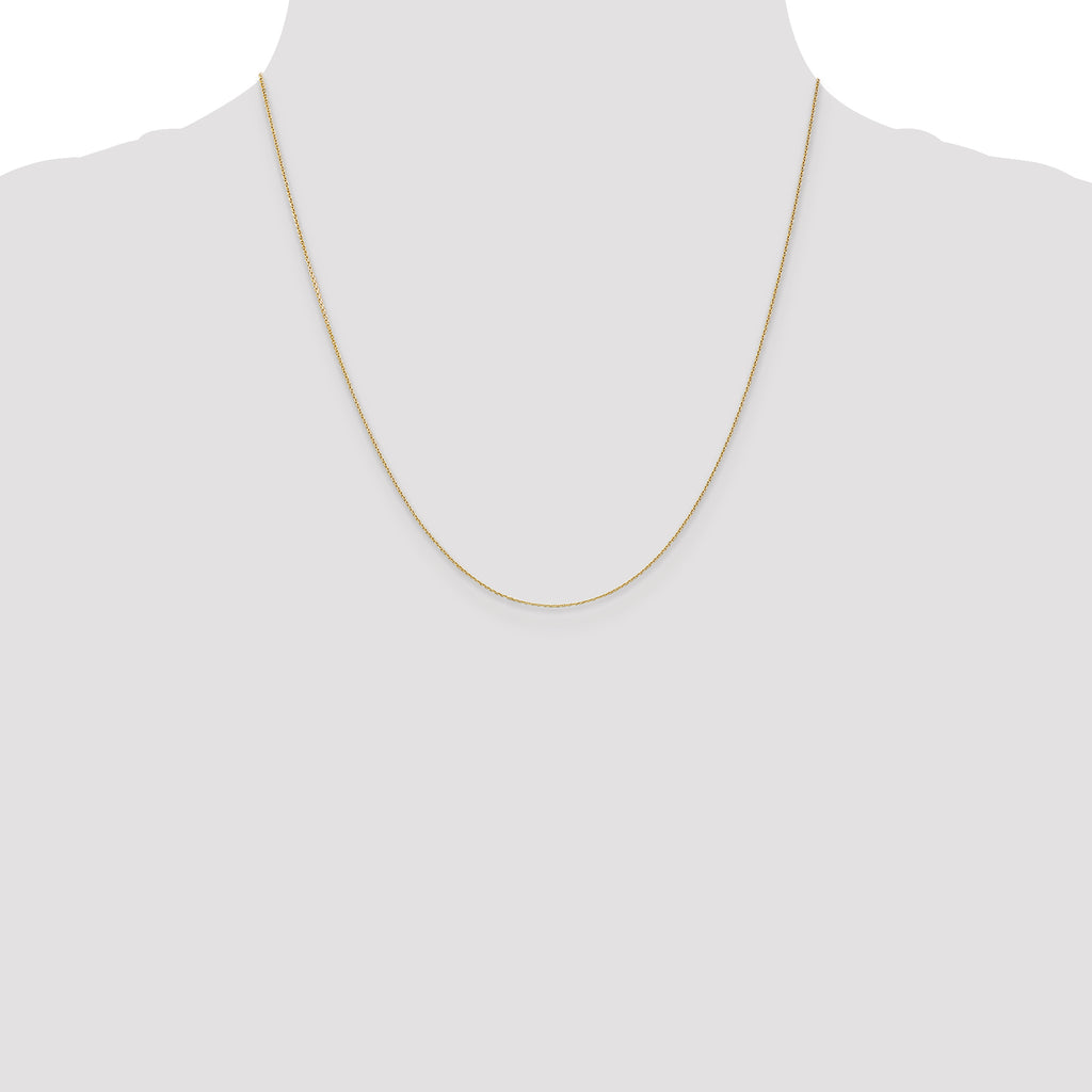14K .65mm Diamond-Cut Round Open Link Cable with Lobster Clasp Chain