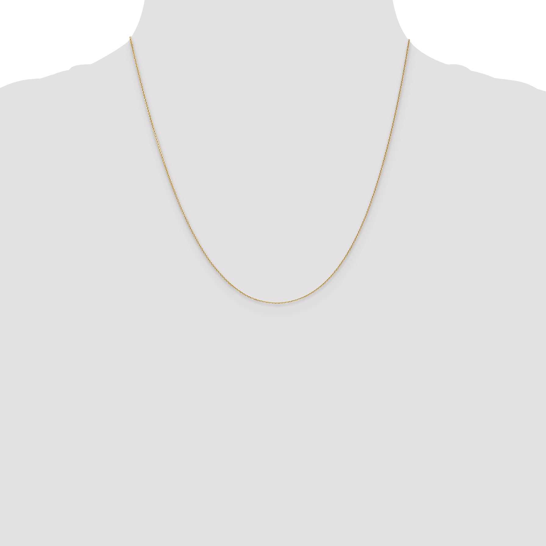 14K .65mm Diamond-Cut Round Open Link Cable with Lobster Clasp Chain
