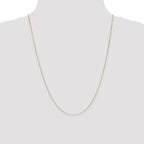 14K .65mm Diamond-Cut Round Open Link Cable with Lobster Clasp Chain