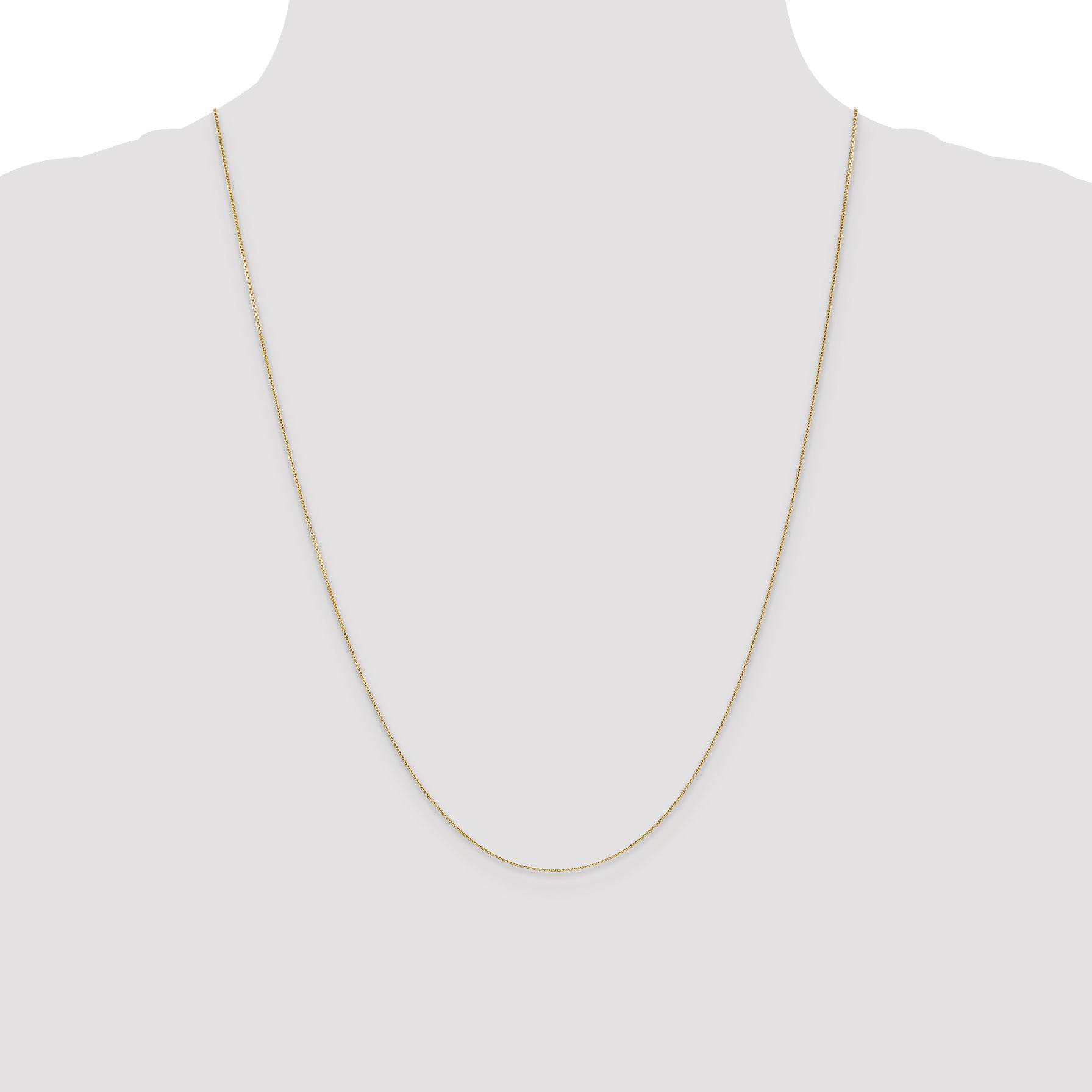 14K .65mm Diamond-Cut Round Open Link Cable with Lobster Clasp Chain
