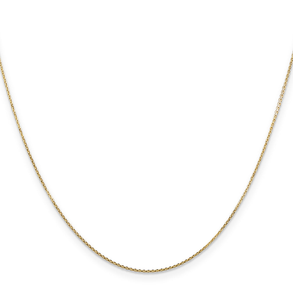 14K .8mm Diamond-Cut Round Open Link Cable with Lobster Clasp Chain