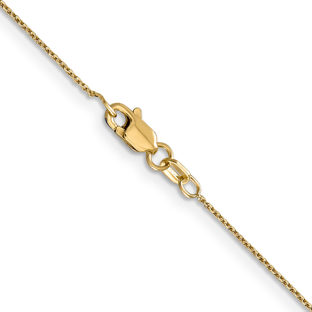 14K .8mm Diamond-Cut Round Open Link Cable with Lobster Clasp Chain