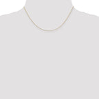 14K Yellow Gold Solid Diamond-Cut Cable Chain Necklace 0.8mm