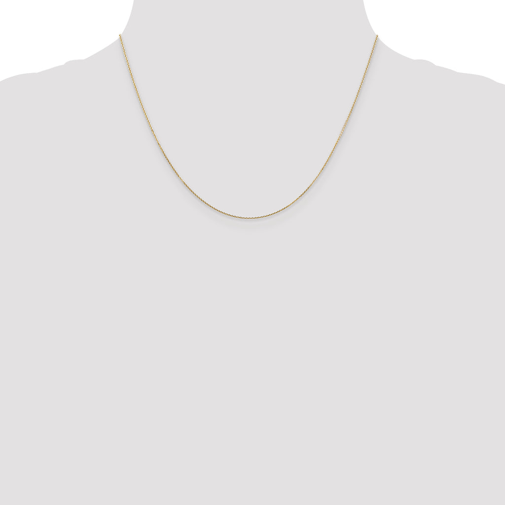 14K .8mm Diamond-Cut Round Open Link Cable with Lobster Clasp Chain