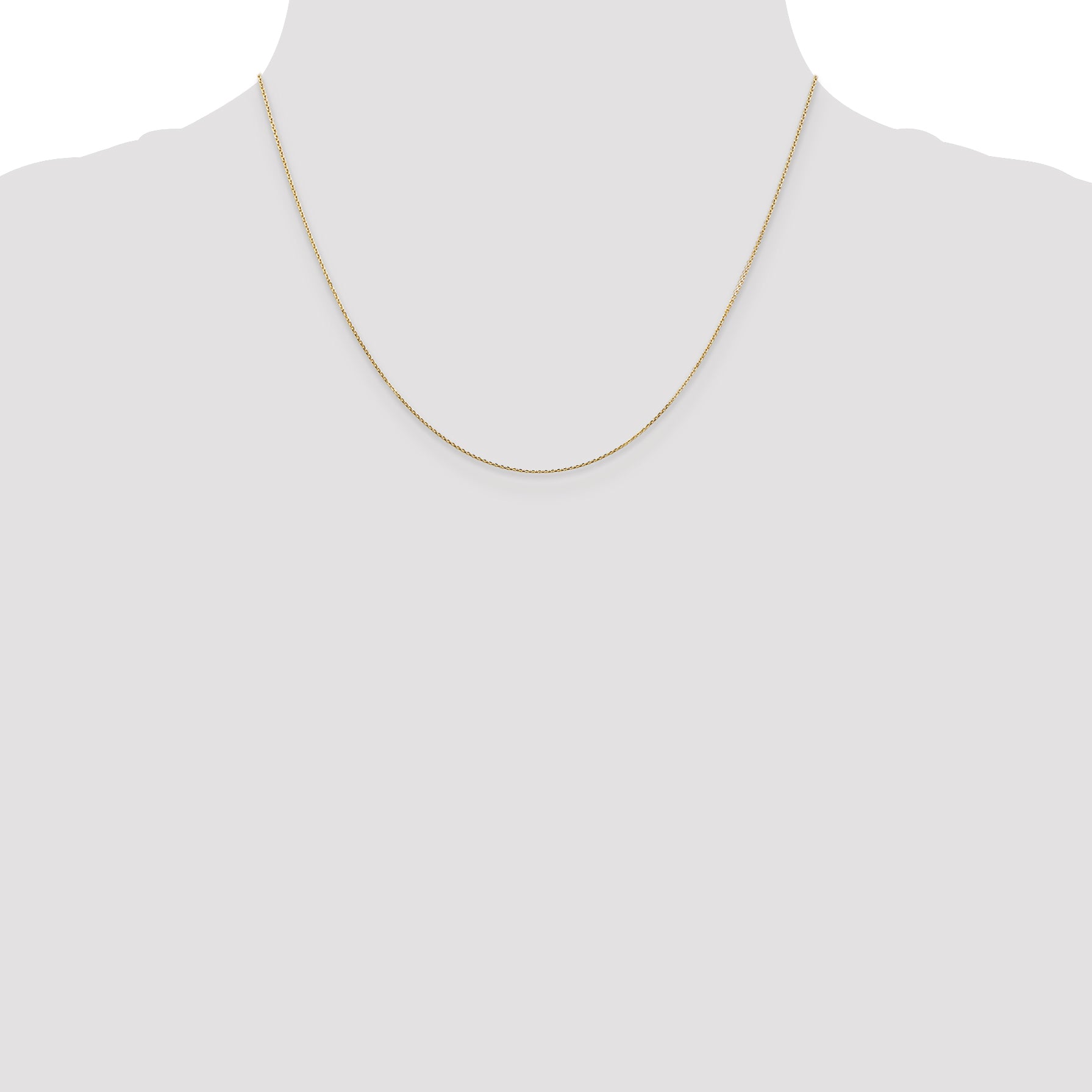 14K .8mm Diamond-Cut Round Open Link Cable with Lobster Clasp Chain
