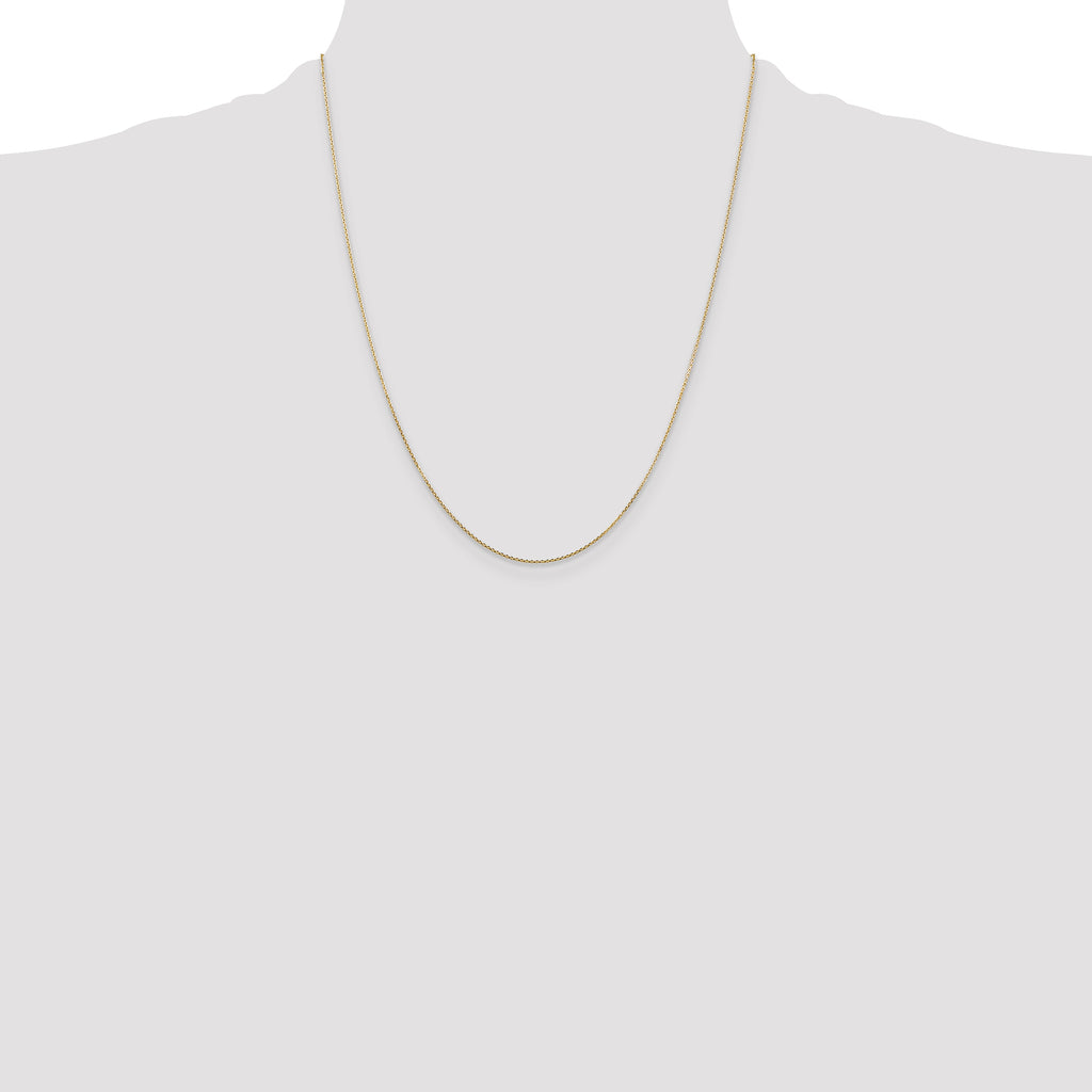 14K .8mm Diamond-Cut Round Open Link Cable with Lobster Clasp Chain