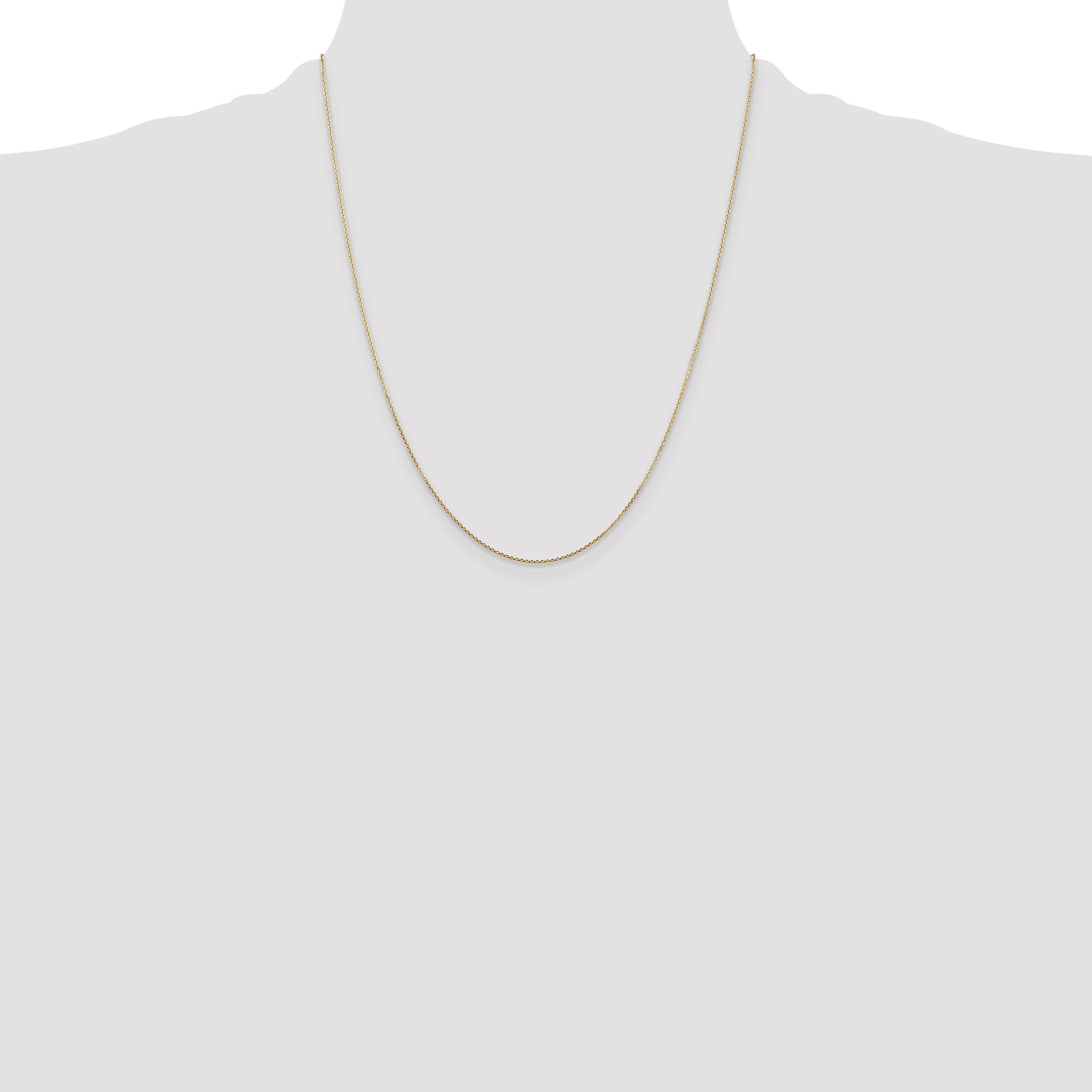 14K .8mm Diamond-Cut Round Open Link Cable with Lobster Clasp Chain