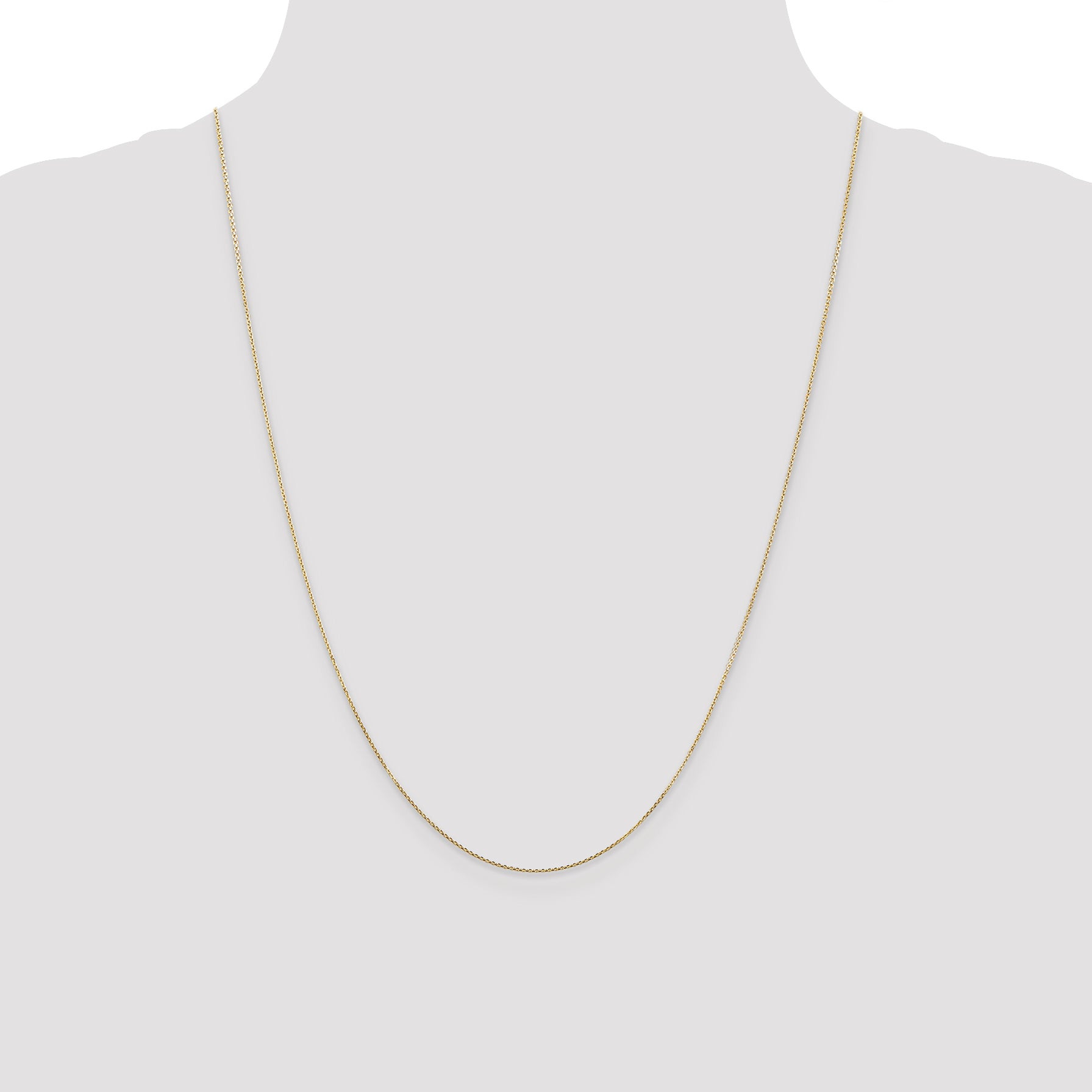 14K .8mm Diamond-Cut Round Open Link Cable with Lobster Clasp Chain