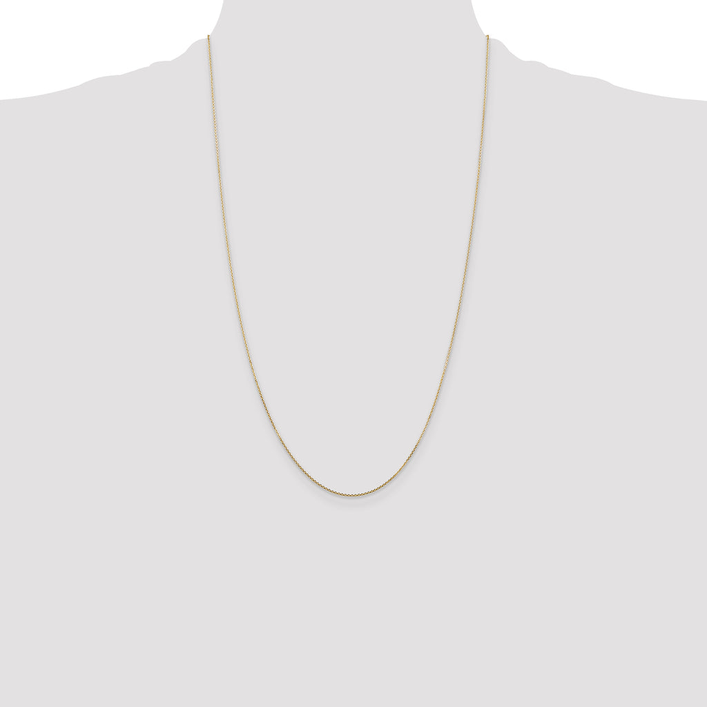 14K .8mm Diamond-Cut Round Open Link Cable with Lobster Clasp Chain