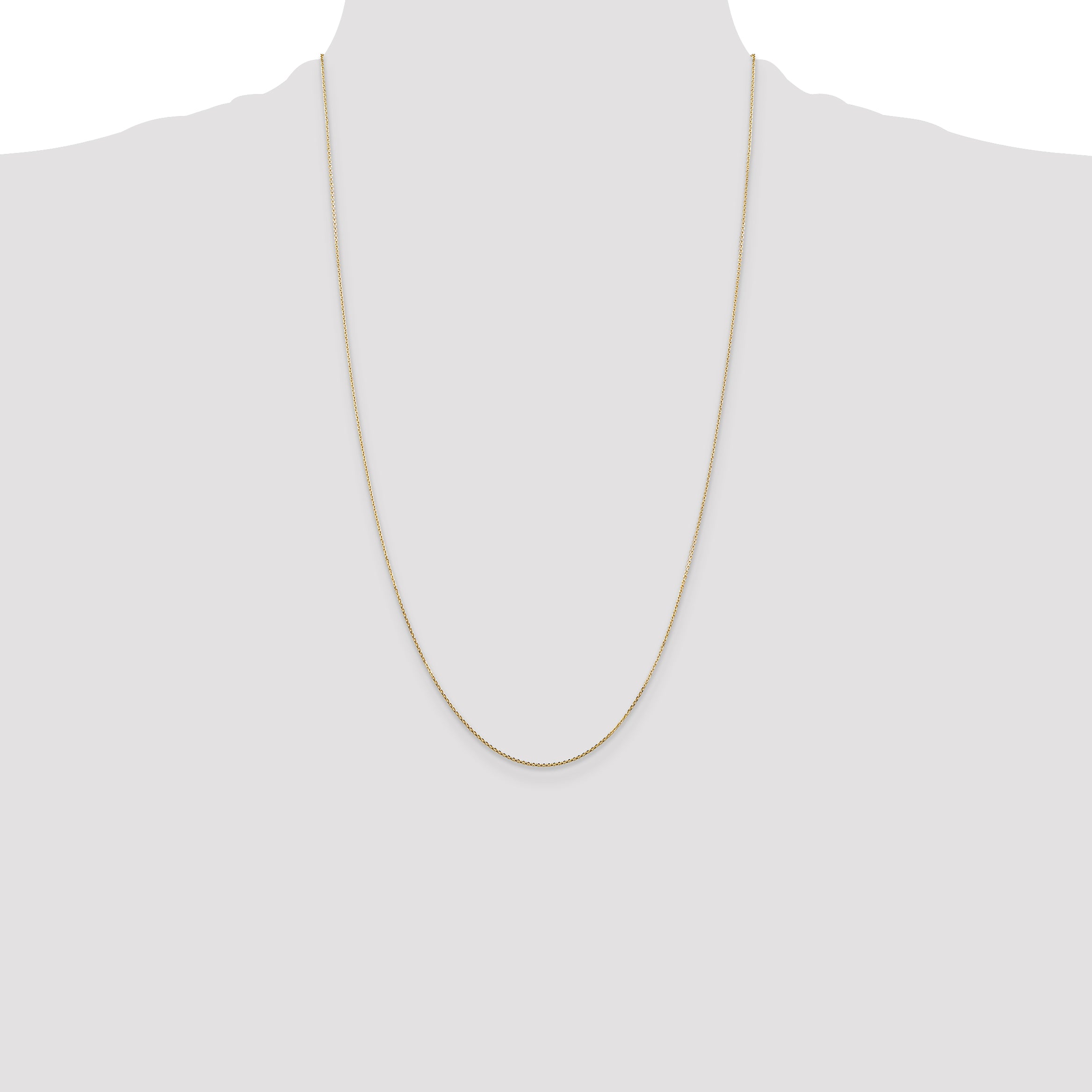 14K .8mm Diamond-Cut Round Open Link Cable with Lobster Clasp Chain