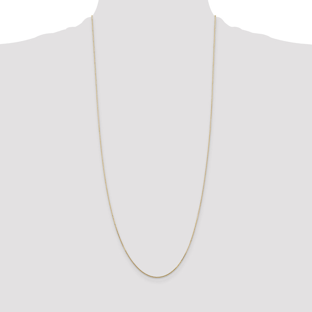 14K .8mm Diamond-Cut Round Open Link Cable with Lobster Clasp Chain
