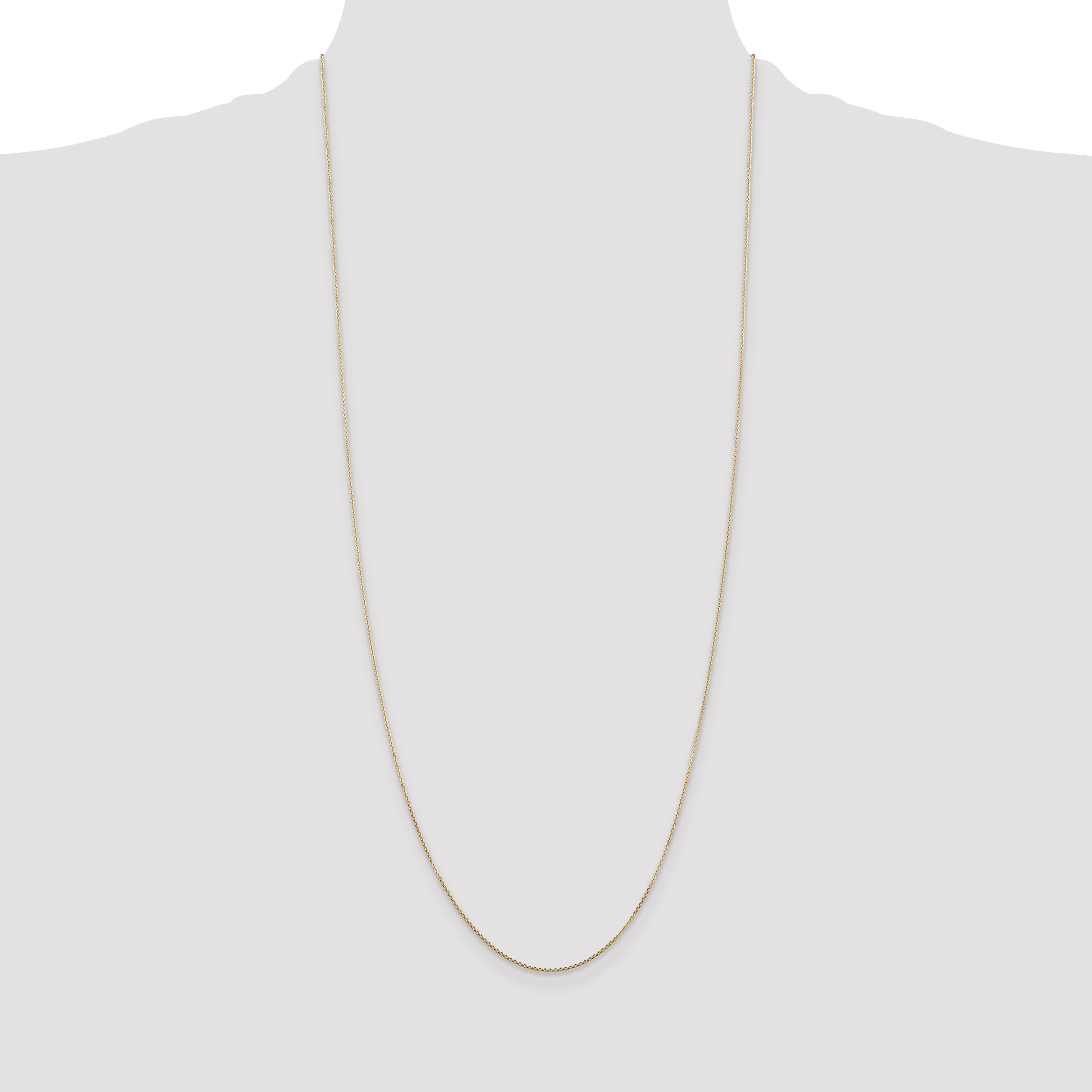 14K .8mm Diamond-Cut Round Open Link Cable with Lobster Clasp Chain
