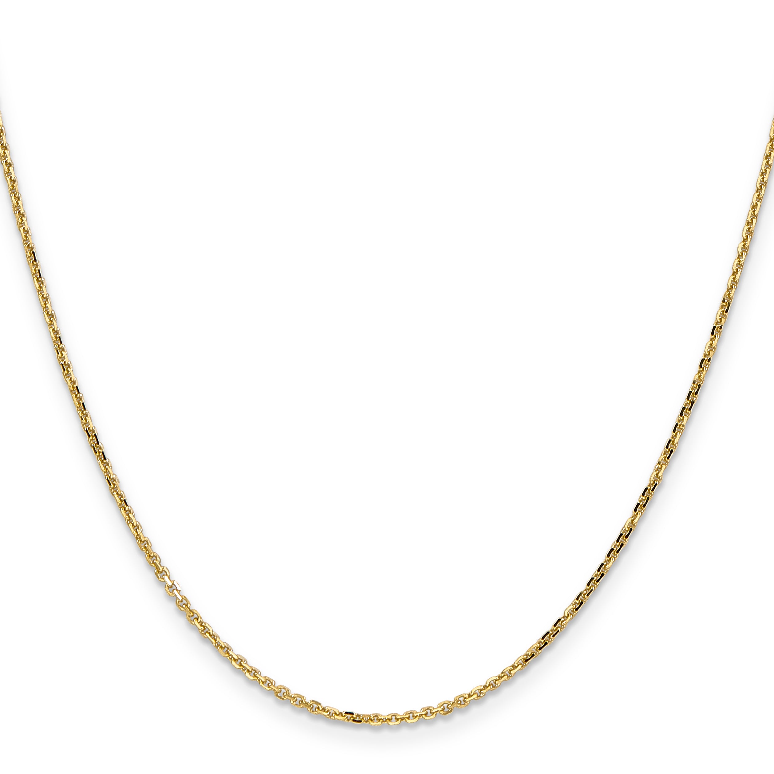 14K Yellow Gold Solid Diamond-Cut Cable Chain Necklace 1.4mm Secondary image