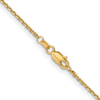 14K 1.4mm Diamond-Cut Round Open Link Cable with Lobster Clasp Chain
