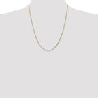 14K 1.4mm Diamond-Cut Round Open Link Cable with Lobster Clasp Chain