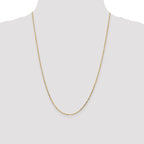 14K 1.4mm Diamond-Cut Round Open Link Cable with Lobster Clasp Chain