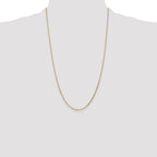 14K 1.4mm Diamond-Cut Round Open Link Cable with Lobster Clasp Chain