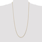 14K 1.4mm Diamond-Cut Round Open Link Cable with Lobster Clasp Chain