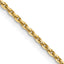 14K Yellow Gold Solid Diamond-Cut Cable Chain Necklace 1.4mm
