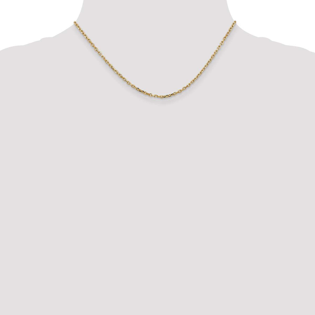Diamond-Cut Cable Chain Necklace in 14K Yellow Gold, 2.2mm - Sophia Jewelers
