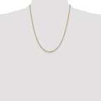 14K 2.2mm Diamond-Cut Round Open Link Cable with Lobster Clasp Chain