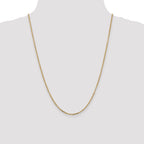 14K 2.2mm Diamond-Cut Round Open Link Cable with Lobster Clasp Chain