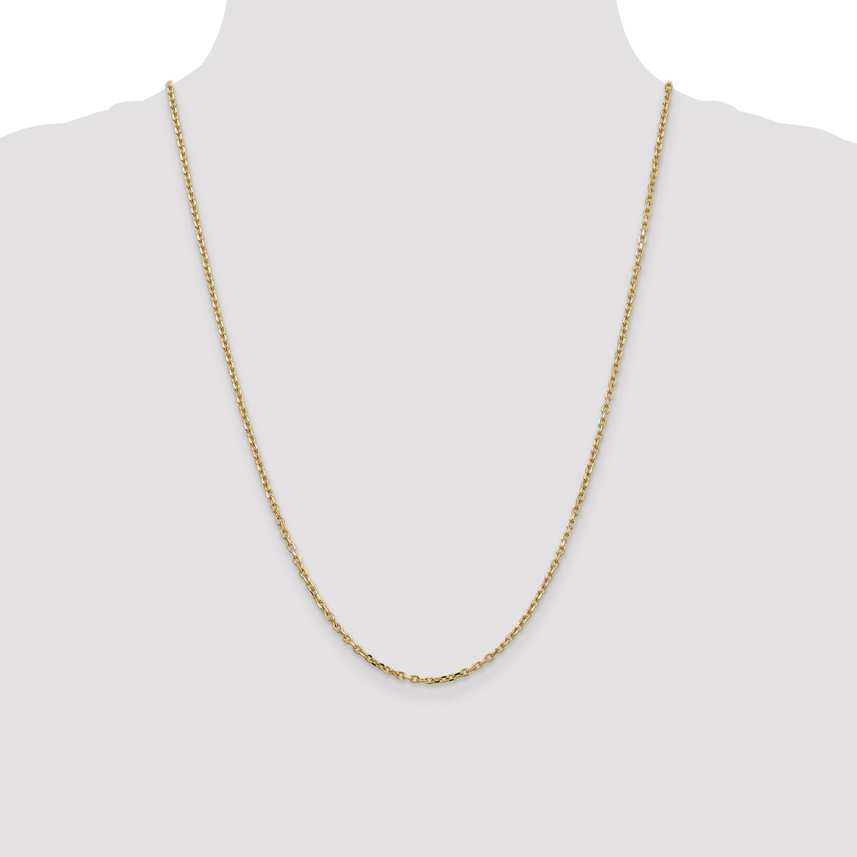 Diamond-Cut Cable Chain Necklace in 14K Yellow Gold, 2.2mm - Sophia Jewelers