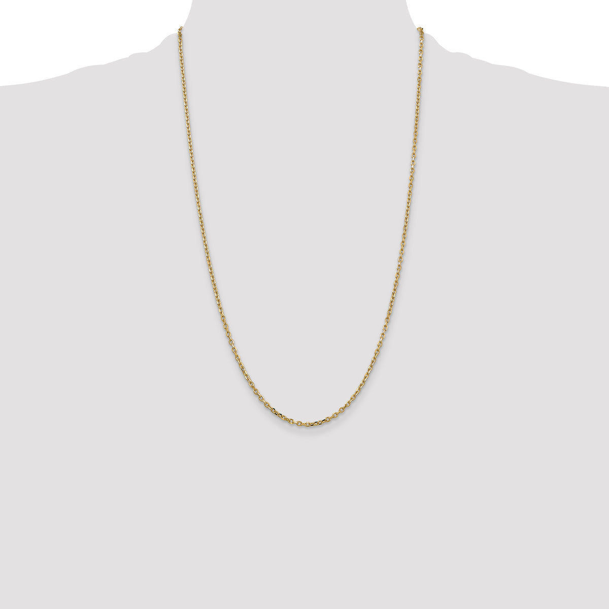 Diamond-Cut Cable Chain Necklace in 14K Yellow Gold, 2.2mm - Sophia Jewelers