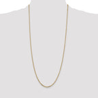 14K 2.2mm Diamond-Cut Round Open Link Cable with Lobster Clasp Chain