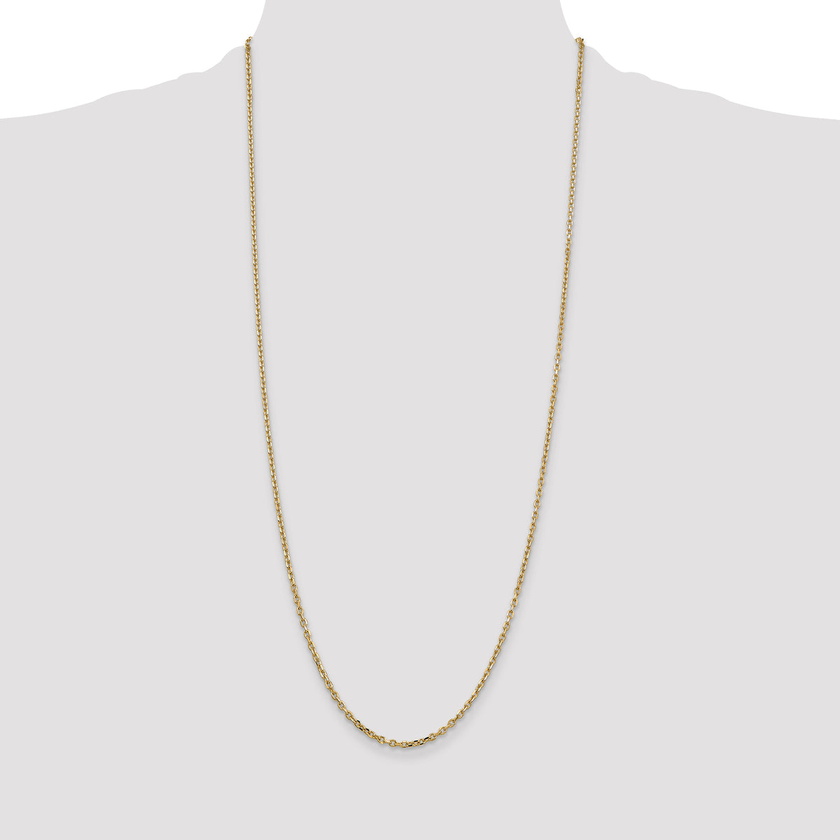 Diamond-Cut Cable Chain Necklace in 14K Yellow Gold, 2.2mm - Sophia Jewelers