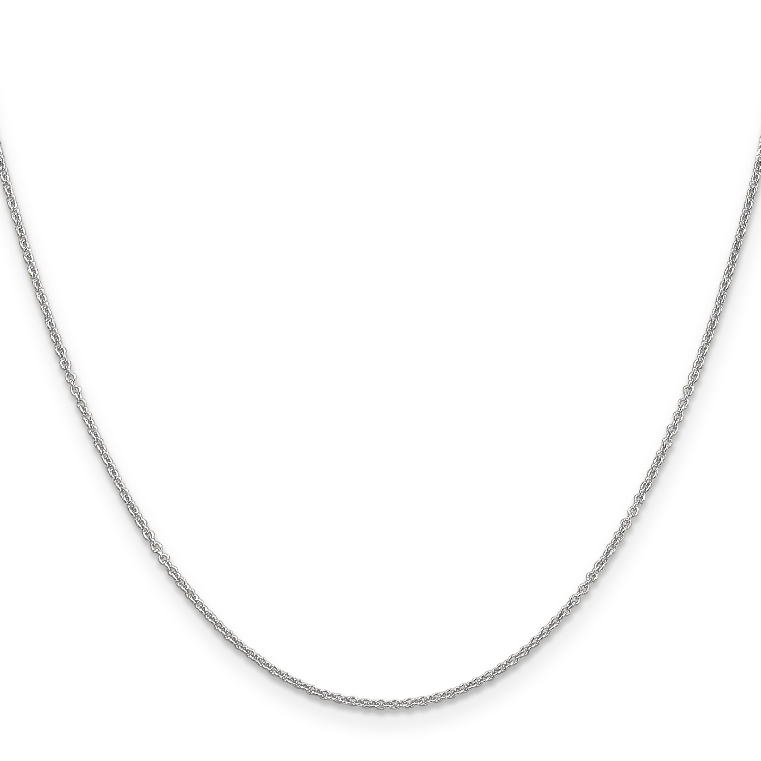 14K White Gold Solid Cable Chain Necklace 1.2mm Secondary image