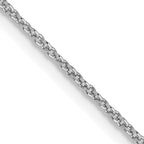 14K White Gold Solid Cable Chain Necklace 1.2mm