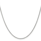 14K White Gold 1.4mm Round Open Wide Link Cable with Lobster Clasp Chain