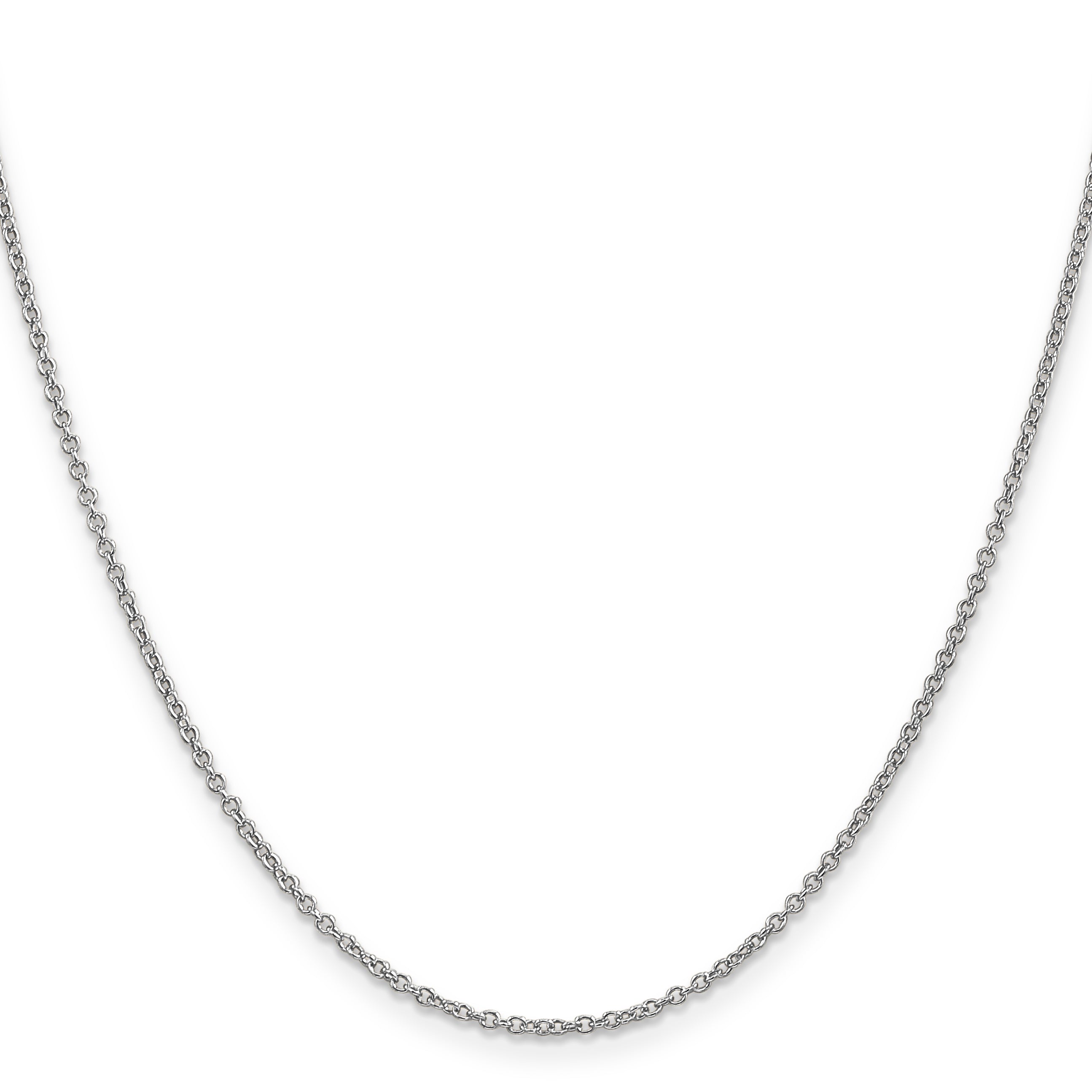 14K White Gold Solid Cable Chain Necklace 1.4mm Secondary image