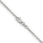 14K White Gold Solid Cable Chain Necklace 1.4mm