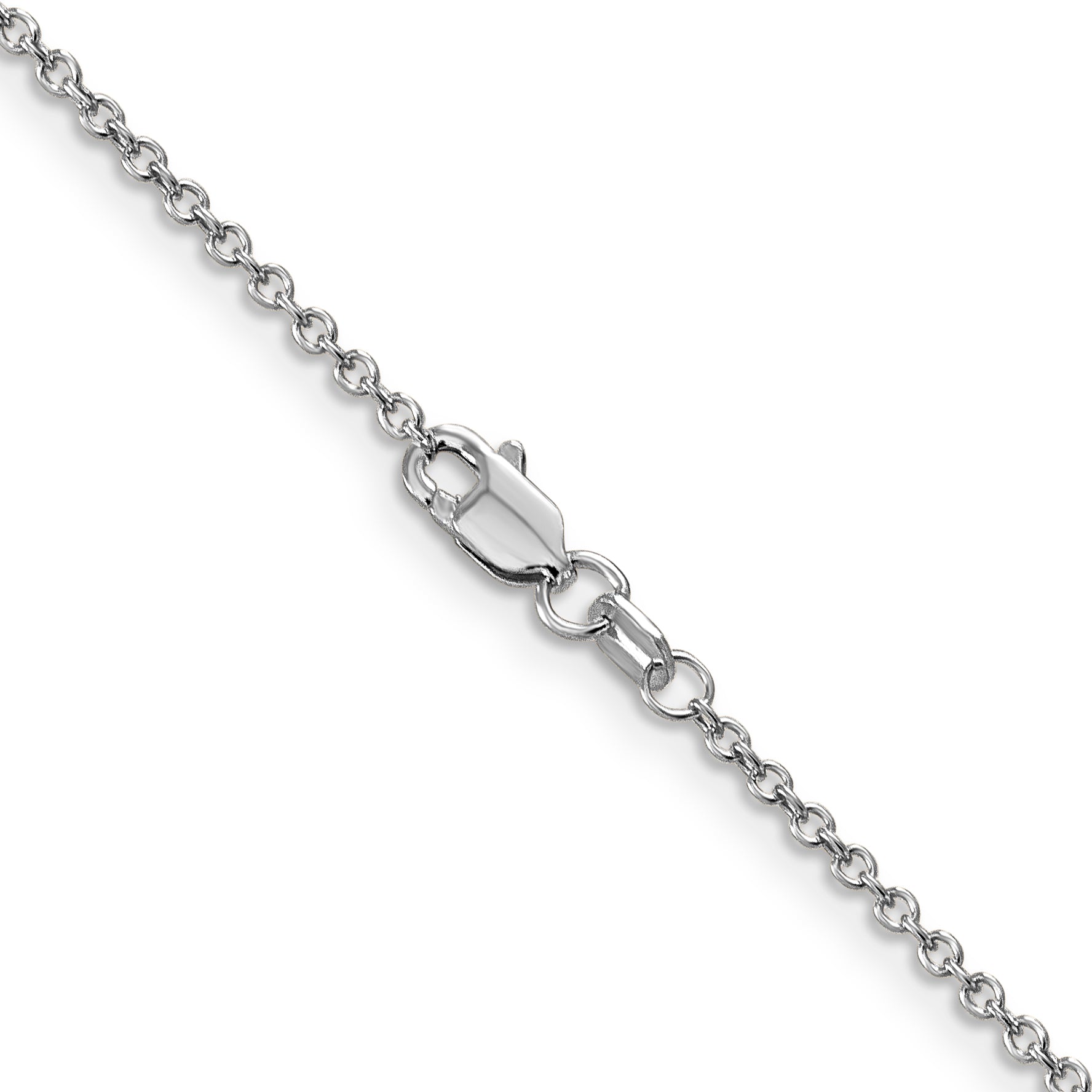 14K White Gold Solid Cable Chain Necklace 1.4mm