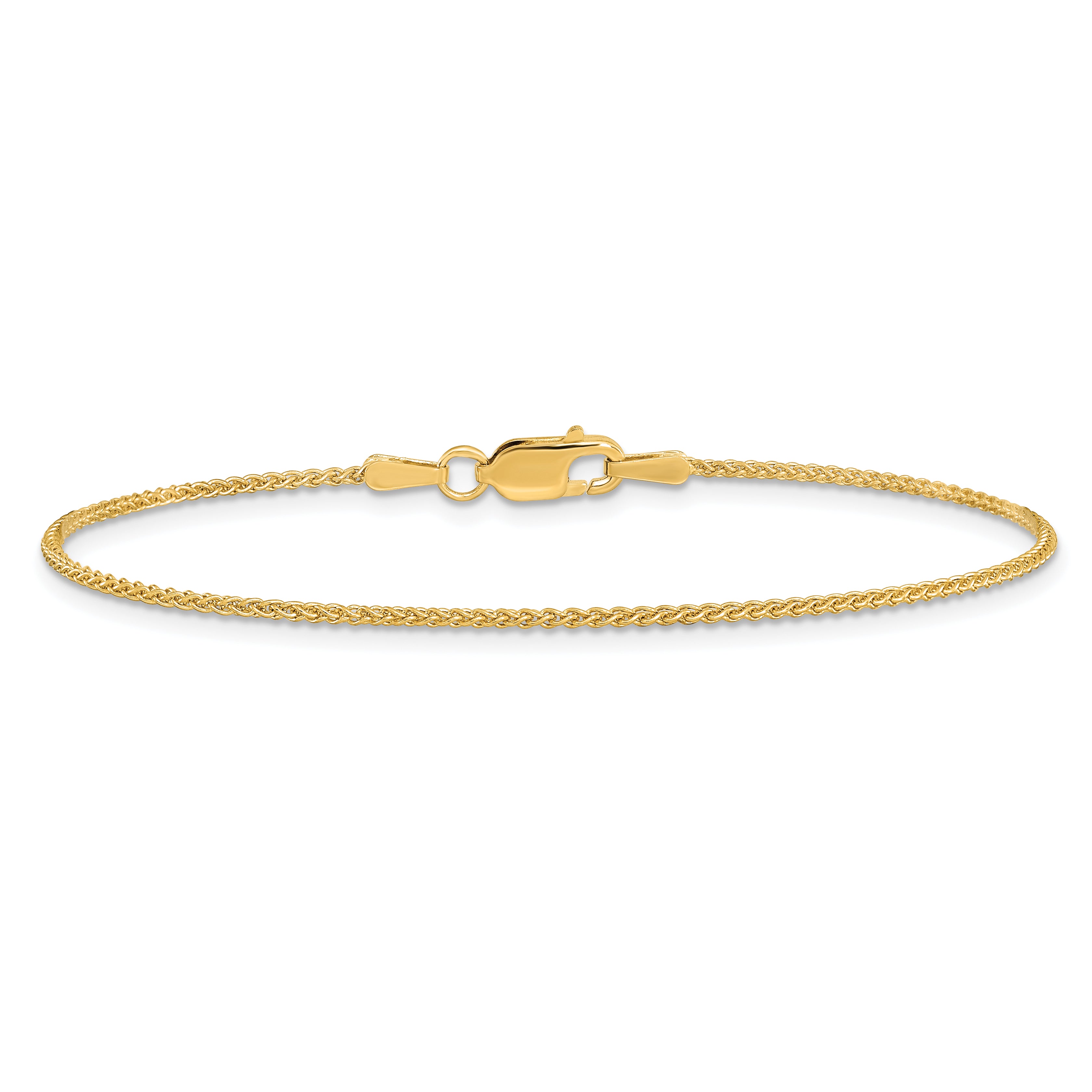 14K 10 inch 1.25mm Spiga with Lobster Clasp Anklet
