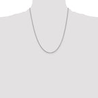 14K White Gold 2mm Round Open Link Cable with Lobster Clasp Chain